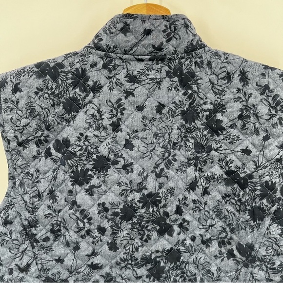 J Jill L Full Zip Blue Quilted Vest - Picture 7 of 7